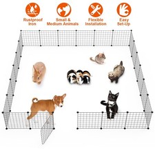 41 Inch 24 Panels Tall Dog Playpen Large Crate Fence Pet Play Pen Exercise Cage