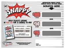 NEW pull tickets *BUNDLE OF 4 BOXES* - SNAPPY - .50c Seal Card Tabs Small Count!