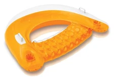 NEW, Intex Sit 'N Float 58in x39in. Inflatable Lounge, #T11724-248 YELLOW-ORANGE