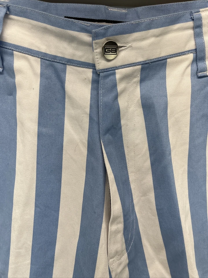 Pantalones cortos cargo Game Bibs 34 azul a rayas para hombre Foto 4 de 4