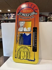 Vintage St Pauli Girl Brewery Bremen Germany Thermometer  27" x 11" Bar Beer Pub