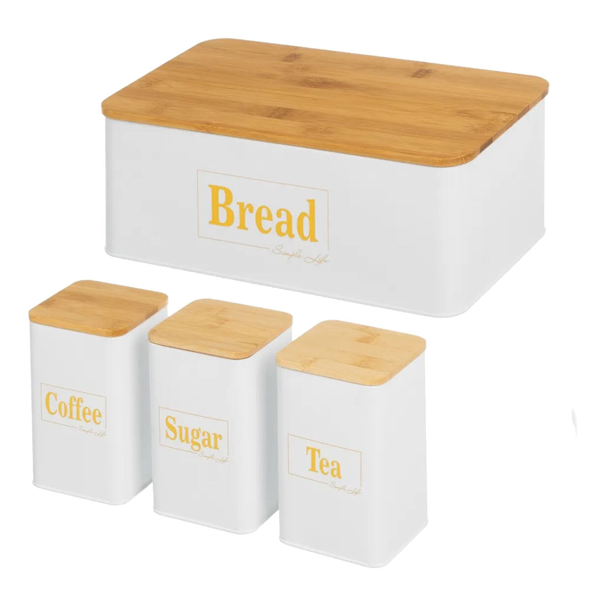 Boites pour la cuisine blanc et bois hermétiques contre l'humidité et les emballages jetables