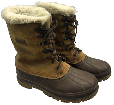 Sorel Crusader Mens Sz 7 Winter Snow Boots Brown Leather  display picture 3