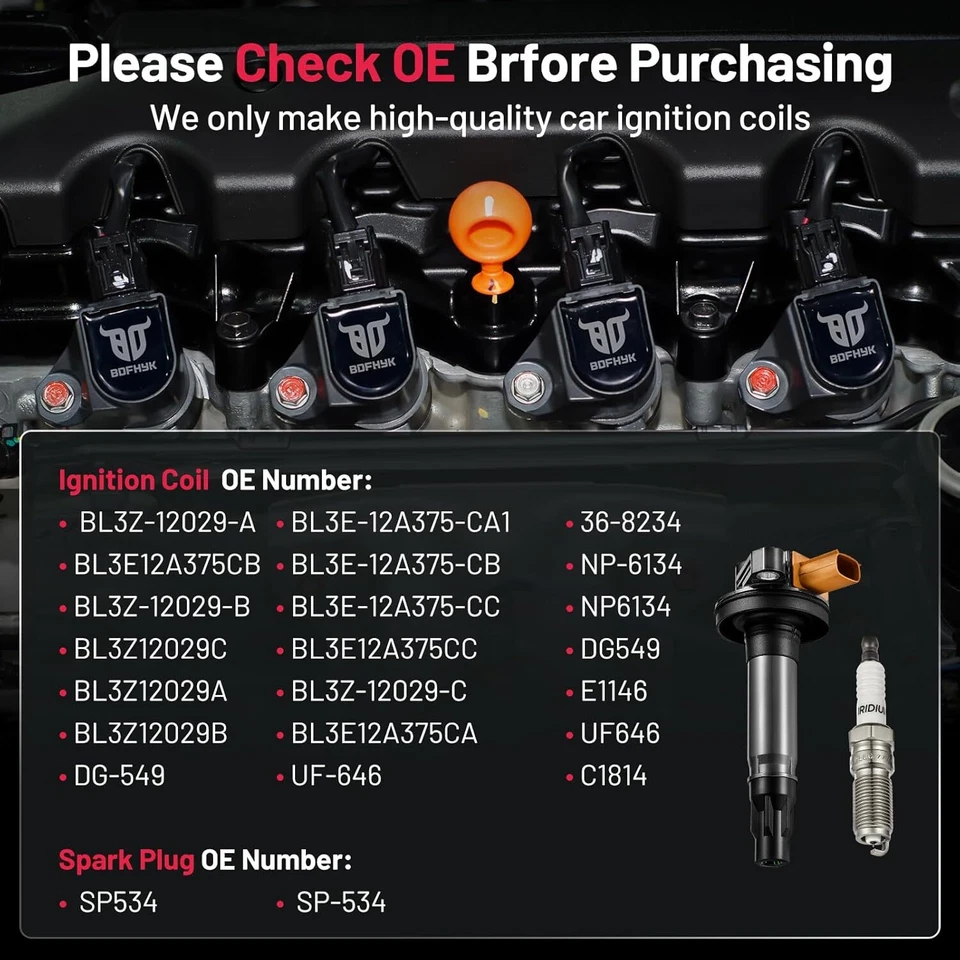 6 Ignition Coils UF646 & Spark Plugs SP534 For 2011-2018 Ford F150 Explorer Foto 4 de 4