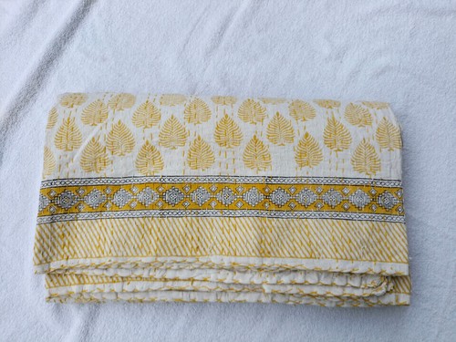 Indische Kantha Quilt Baumwolle Hand Blockdruck King Kantha Tagesdecke Decke Überwurf - Bild 7 von 8