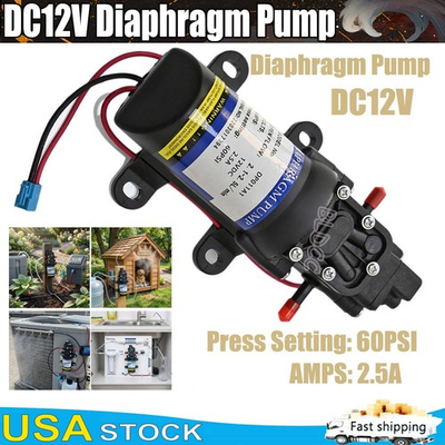 #ad 60PSI 12VDC High Pressure Water Pump Self Priming 2.5A Diaphragm Booster Pump FY $19.99