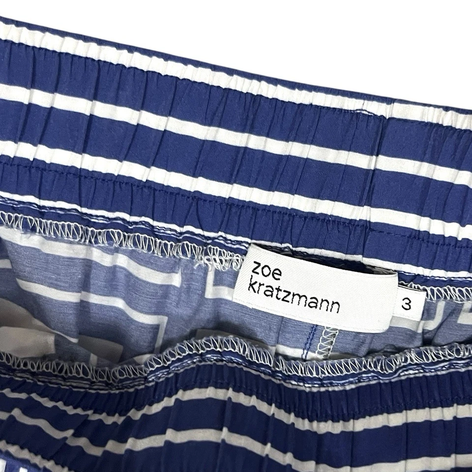 Zoe Kratzmann Pants Size 3 L XL 14 - 16 Blue Silk Breeze Elastic Waist Casual Foto 4 de 4