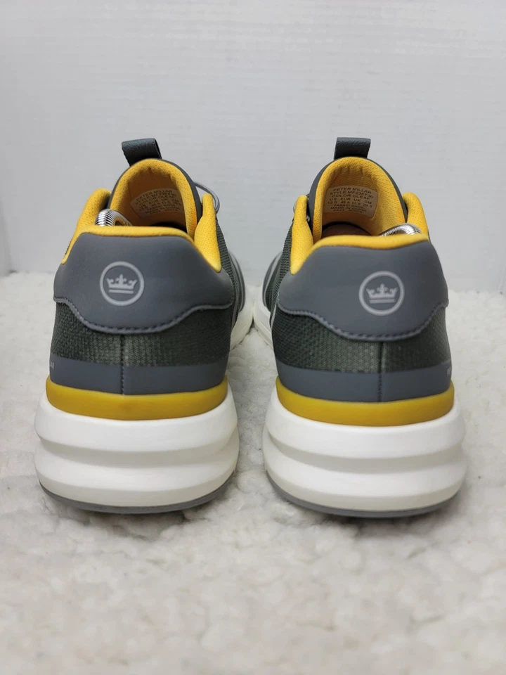 Zapatos de golf Peter Millar Camberfly para hombre talla 12,5 gris verde amarillo sin cordones Foto 4 de 4
