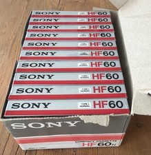 1x 10er Box  Sony HF 60 TYPE I BLANK CASSETTE  TAPE OVP Rare Neu