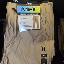 Hurley Kids Performance Joggers, Khaki, Size XL 14-16, NWT