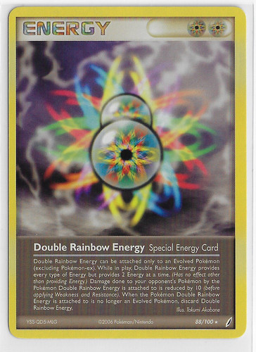 POKEMON EX Crystal Guardians NM Rare NON-holo #88/100 DOUBLE RAINBOW ENERGY card