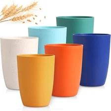 12 OZ Wheat Straw Cups Reusable Drinking Tumblers, Unbreakable Cups fo