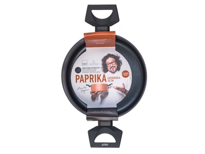 H&H Casserole 2 Handles Paprika Borghese 20 cm Black