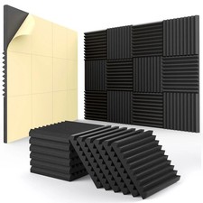 12 96Pcs Acoustic Wall Panels Studio Sound Noise Proofing Insulation Foam Black
