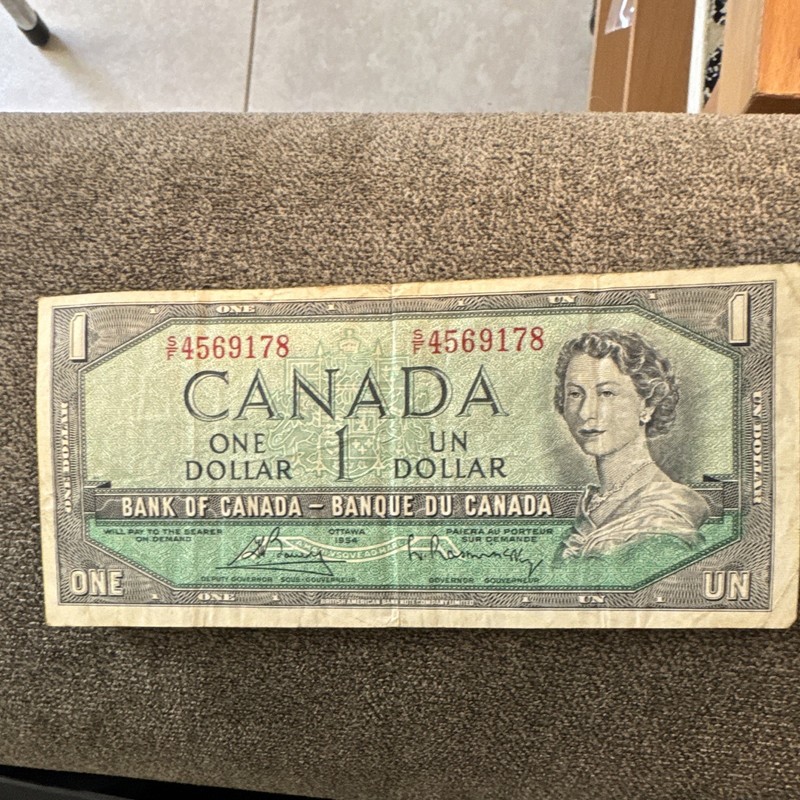 Canada Bank of Canada 1954 $1 Banknote - Circulated, Uncertified