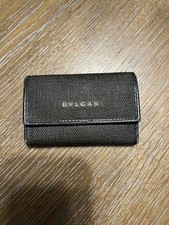 BVLGARI Authentic 6-Rings Key Case Logo Black/Gray made in Italy