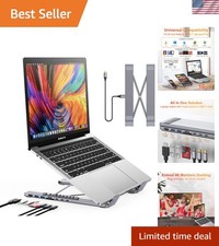USB C Laptop Docking Station Stand, Dock Tablet Stand, 8 in 1 USB C Hub with ...