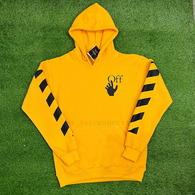 Men's off-White Hoodie Yellow Pullover Hoodie Casual Hooded Sweatshirt S-5XL