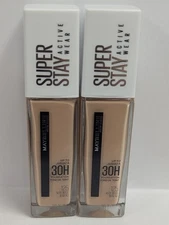 2 MAYBELLINE SUPERSTAY ACTIVE WEAR FOUNDATION 125 NUDE BEIGE 1OZ NEW & SEALED