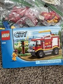 LEGO City #4208  4 x 4 Fire Truck 100% Complete w/ Instruction & Minifigure