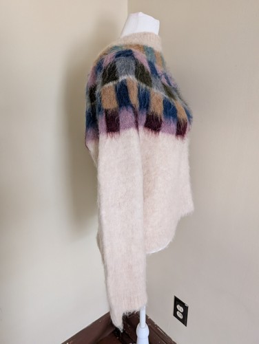 Madewell Fair Isle Sweater NWT Womens M Brushed Checkerboard Fuzzy Oversized - Picture 10 of 10