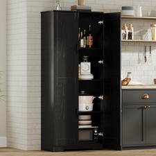 60" Tall Kitchen Pantry Cabinet with 2 Doors Wooden Pantry Cabinet Cupboard