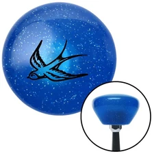 Black Swallow Blue Retro Metal Flake Shift Knob w/ M16x1.5 Insert Shifter Auto
