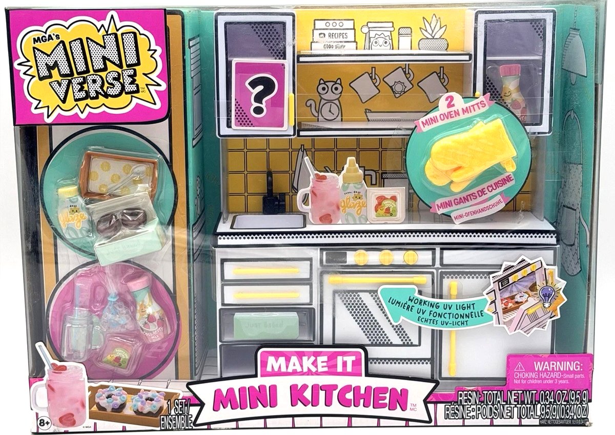 MGA's Miniverse Make It Mini Kitchen Playset With UV Light / NEW