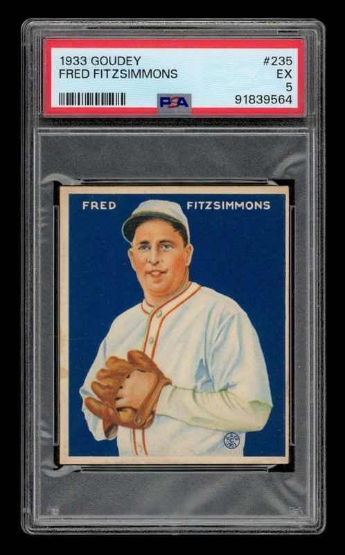1933 Goudey Set-Break #235 Fred Fitzsimmons PSA 5 EX