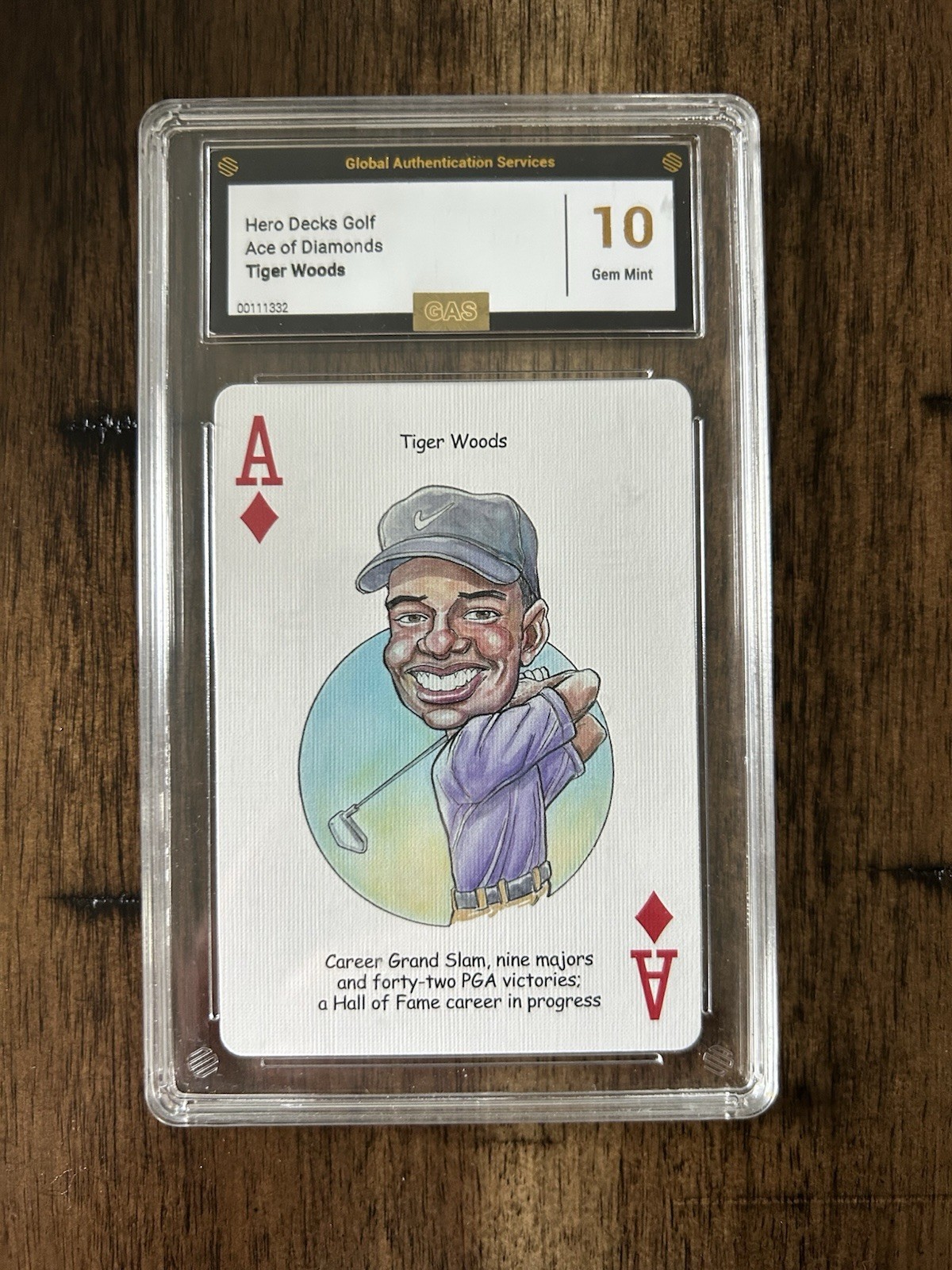 Tiger Woods - Ace Of Diamonds - Hero Decks Golf - Gem Mint 10 view 1
