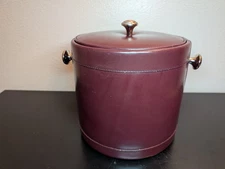 Vintage Georges Briard Maroon Genuine Leather Ice Bucket