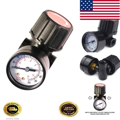 #ad Efficient 1 4quot; NPT Air Pressure Regulator with Steel Gauge 200 PSI Max Inlet $23.39