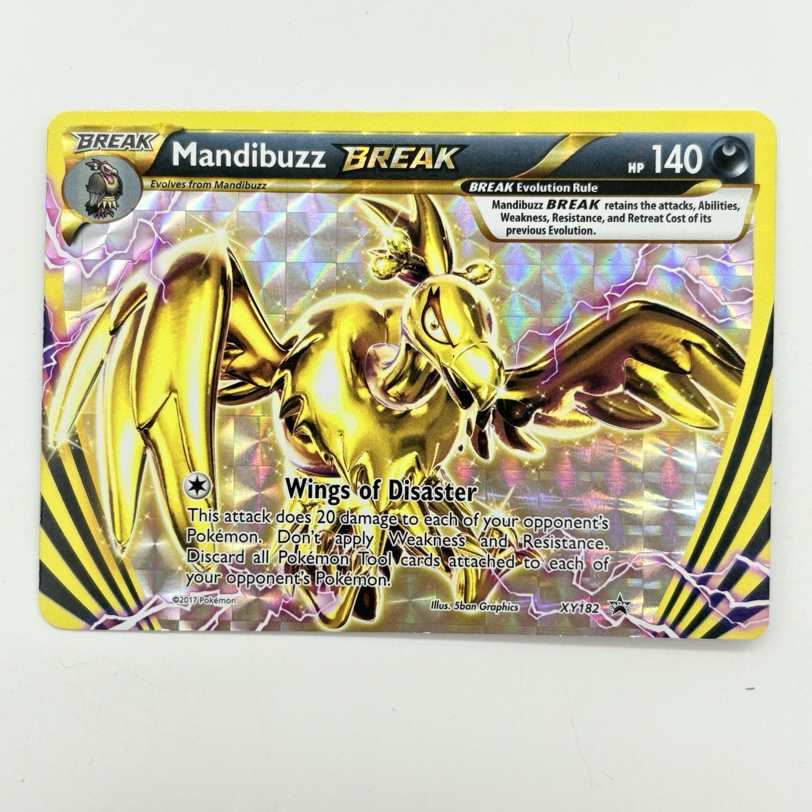 Pokémon Mandibuzz BREAK XY182 XY Rare Holo TCG Black Star Promo Card 2017
