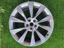 Genuine Tesla Model S 21" Twin Turbine FRONT Alloy Wheel 8.5J ET40 OEM Grey