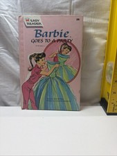 Vintage Barbie "Goes to a Party" Easy Reader Wonder Books 1964 Mattel Hardcover
