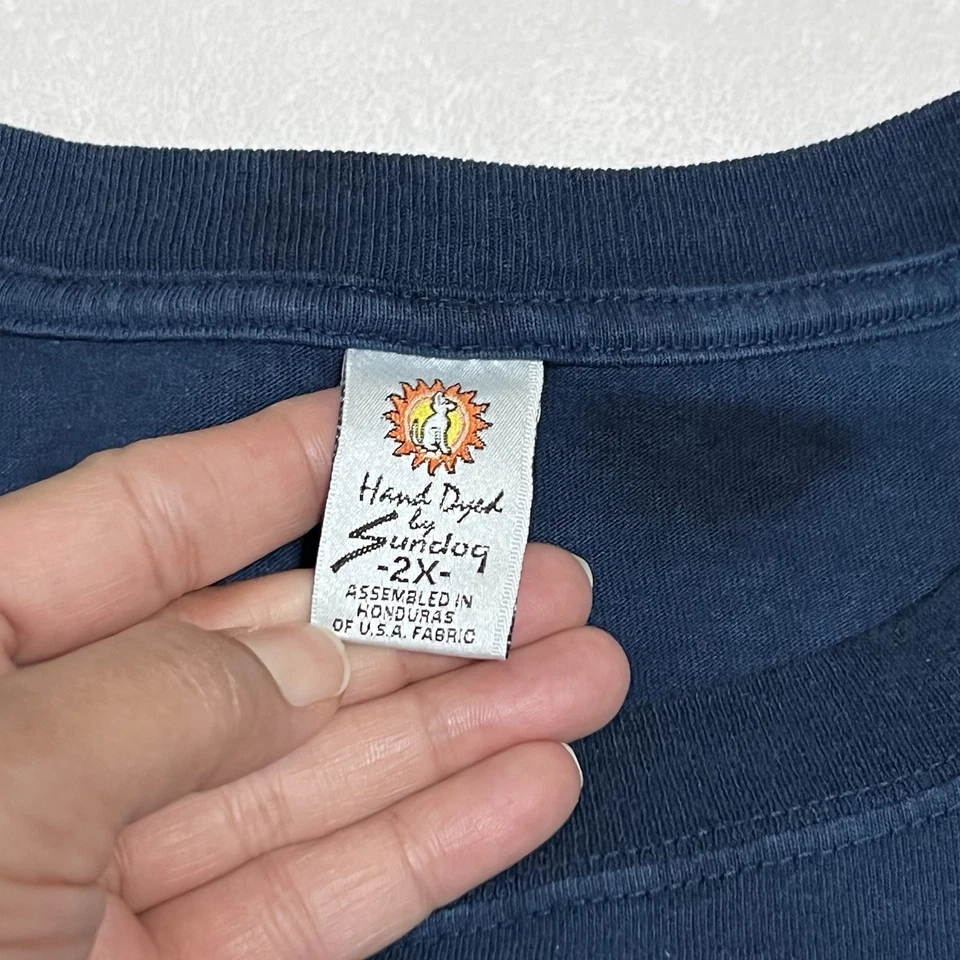 VINTAGE 2005 RatDog Hand Dyed BLUE 2XL Short Sleeves Graphic T Shirt - Image 4 of 4