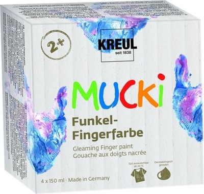 Kreul Mucki Funkel-Fingerfarbe 4er Set 150 ml  Fingerfarben