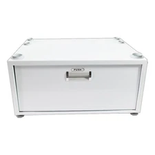 Equator Laundry Pedestal with Drawer in White