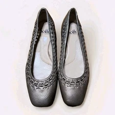 Sofft Womens Gold Braided Accent Leather Slip-On Buckle Ballet Flats Size 7 M