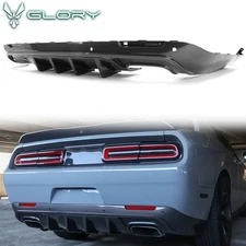 Fits 15-23 Dodge Challenger Rear Diffuser IKON V3 Bumper Fin Carbon Fiber Print
