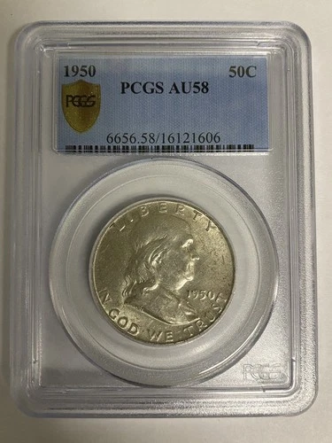 1950 FRANKLIN HALF DOLLAR PCGS AU-58