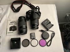 Canon EOS Rebel T5 DSLR Camera w/ 18-55mm and 75-300mm Lenses Extras