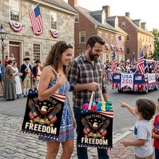 5 Styles Optional Patriotic Canvas Tote Bag American Freedom USA Prints