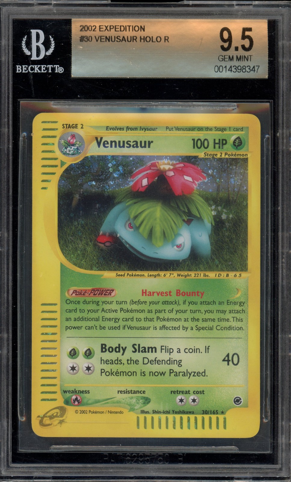 Pokemon Venusaur Expedition Holo Rare #30 BGS 9.5