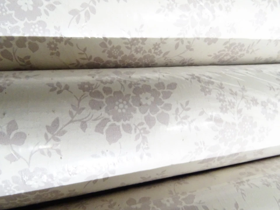 4 Rolls Light Purple Flowers Vines Leaves Wallpaper Rolls Cottagecore 224 Sq Ft - Image 2 of 4