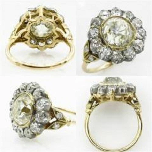 4.20CT Antique Style Lab-Created Round Diamond Engagement Ring 14k Yellow Gold - Image 4 of 4