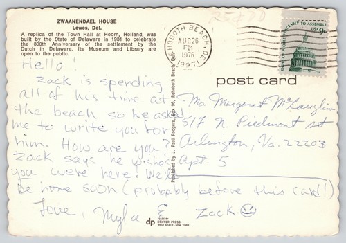 Lewes, Delaware Zwaanendael House Museum Chrome Postcard by C. H. Ruth - Picture 2 of 2