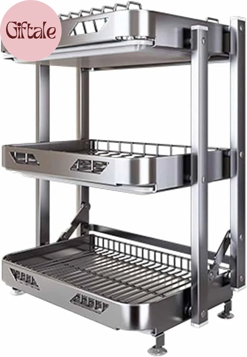 Foldable Dish Rack,Stainless Steel Drain Rack,3 Tier Dish Drying Rack, Rustproof
Opens in a new wind