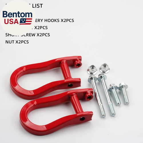Front Tow Hooks Compatible with 2007-2019 Chevy Silverado GMC Sierra 1500 2019 C - Picture 7 of 12