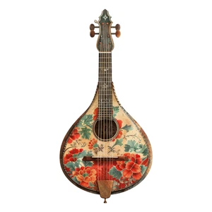 Portuguese Guitar Musical Instrument Self Adhesive Sticker